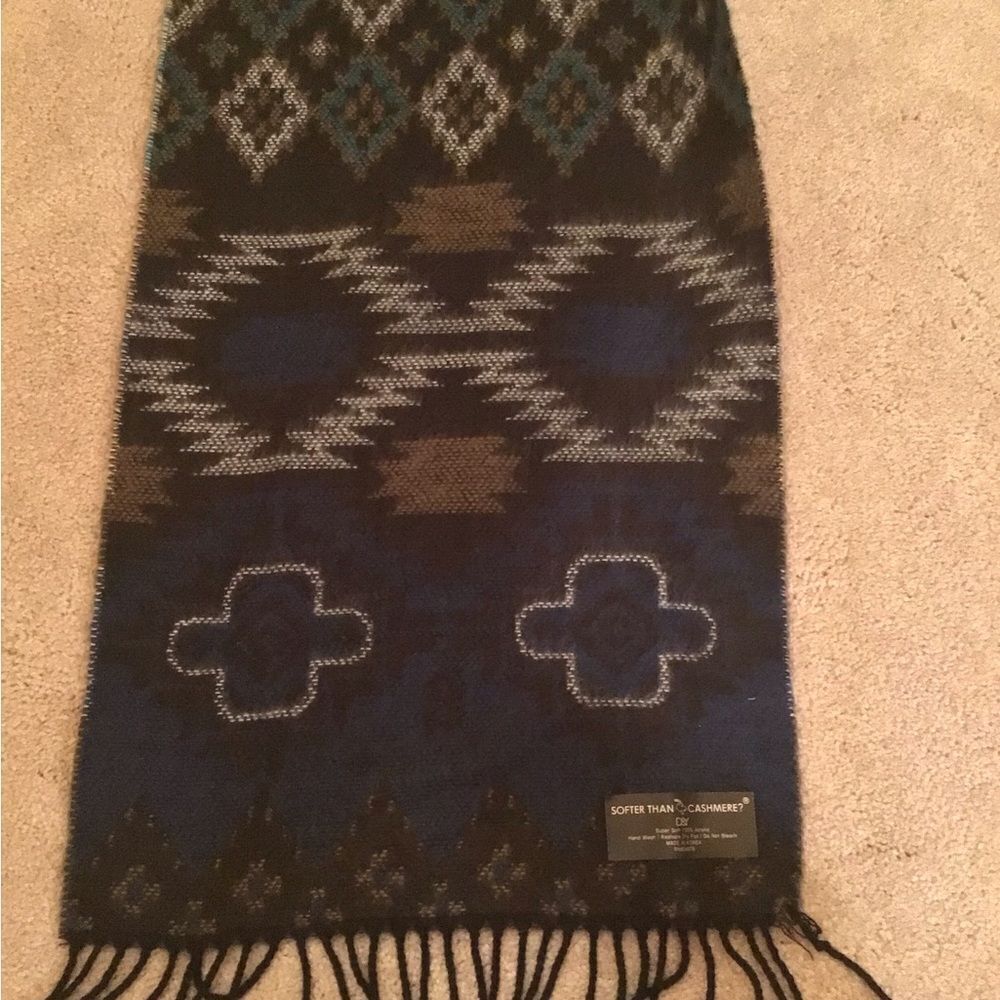 D&Y Boho Western Aztec Blue Soft Scarf